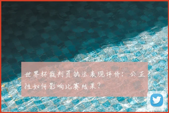 世界杯裁判员执法表现评价：公正性如何影响比赛结果？